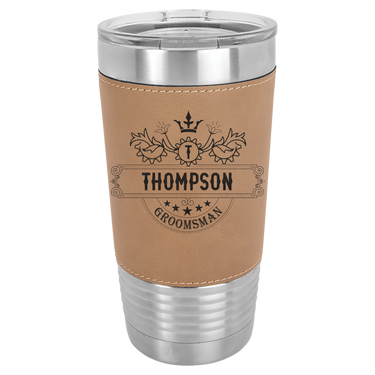 Personalized 20oz Leatherette Groomsmen Tumbler Gift
